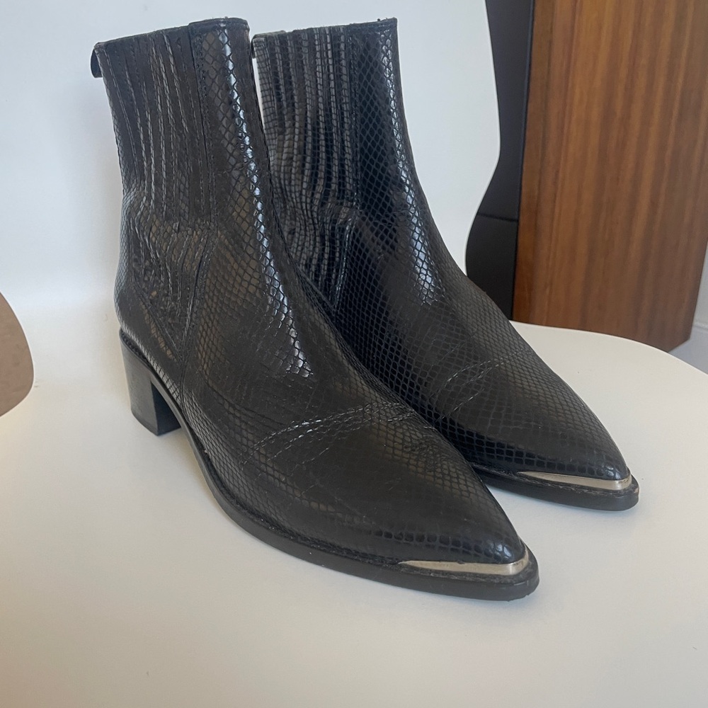 JONAK Arsene Cowboy Ankle Boots – Black, Size 40